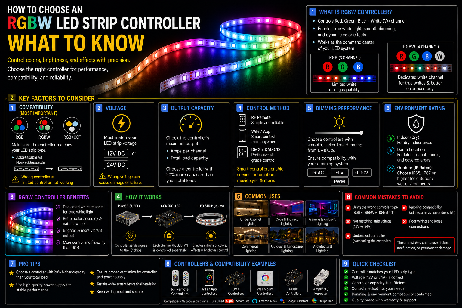 How to Choose an RGBW LED Strip Controller