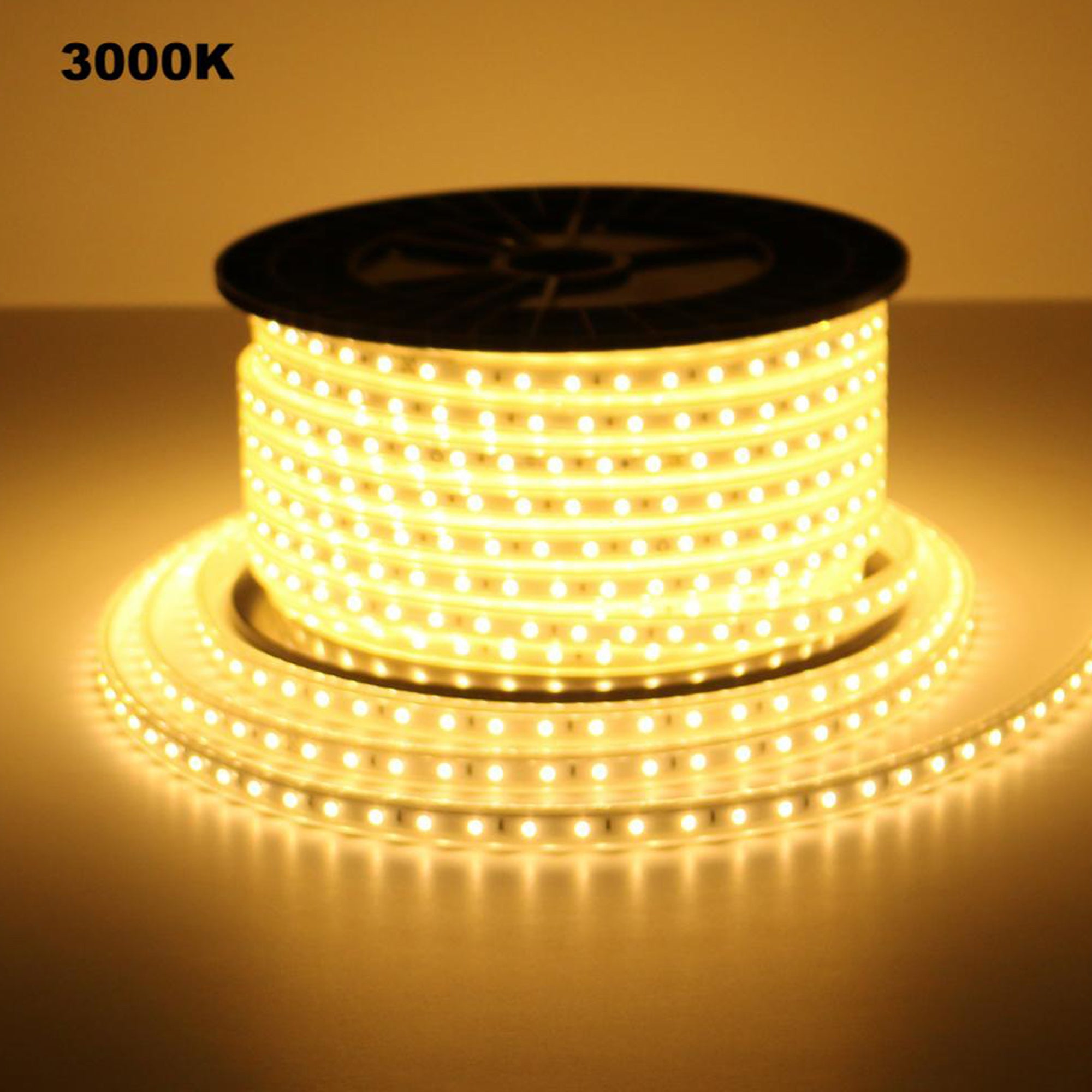 UL certified 110V SMD2835 LED strip light 3000K warm white on reel for architectural lighting