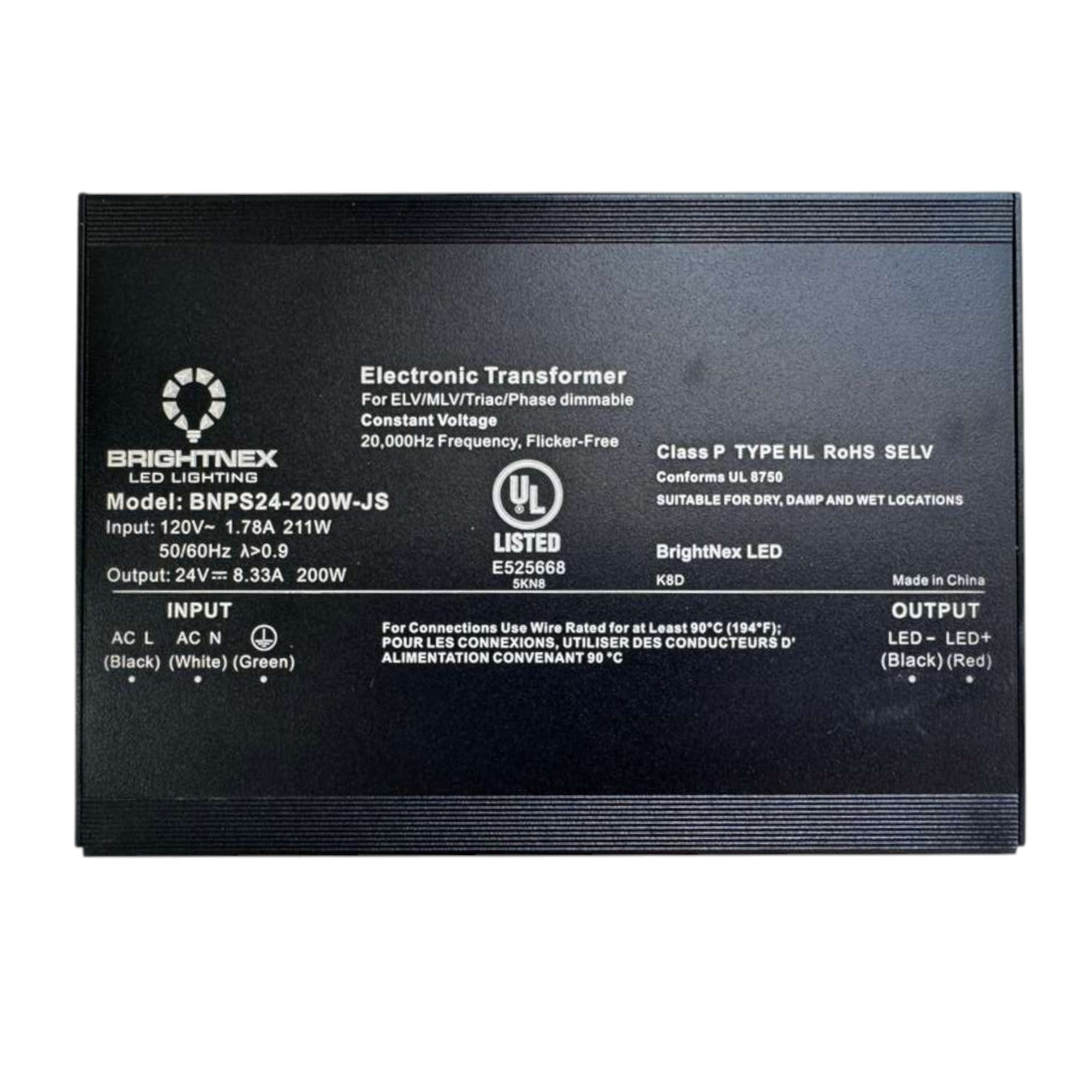 Compact 200W Dimmable LED Transformer β 24V | TRIAC/ELV/MLV Compatible | UL | Wet Rated