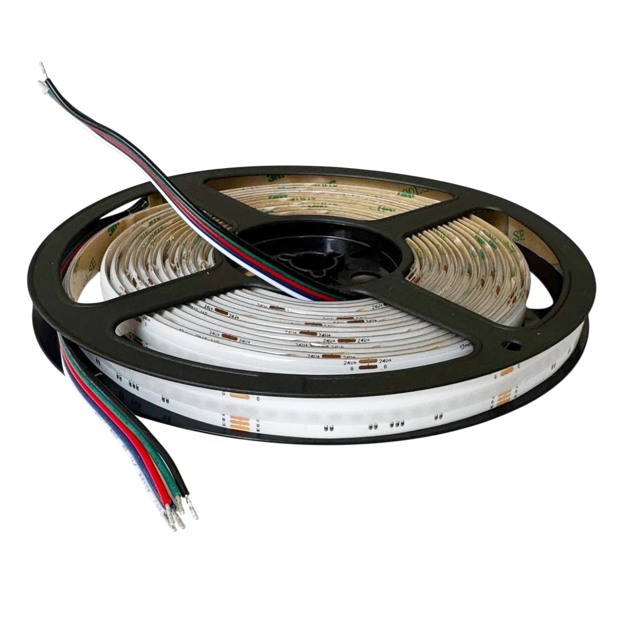 UL certified outdoor 24V COB RGBW LED strip light with RGBW connection wires IP65 waterproof LED tape