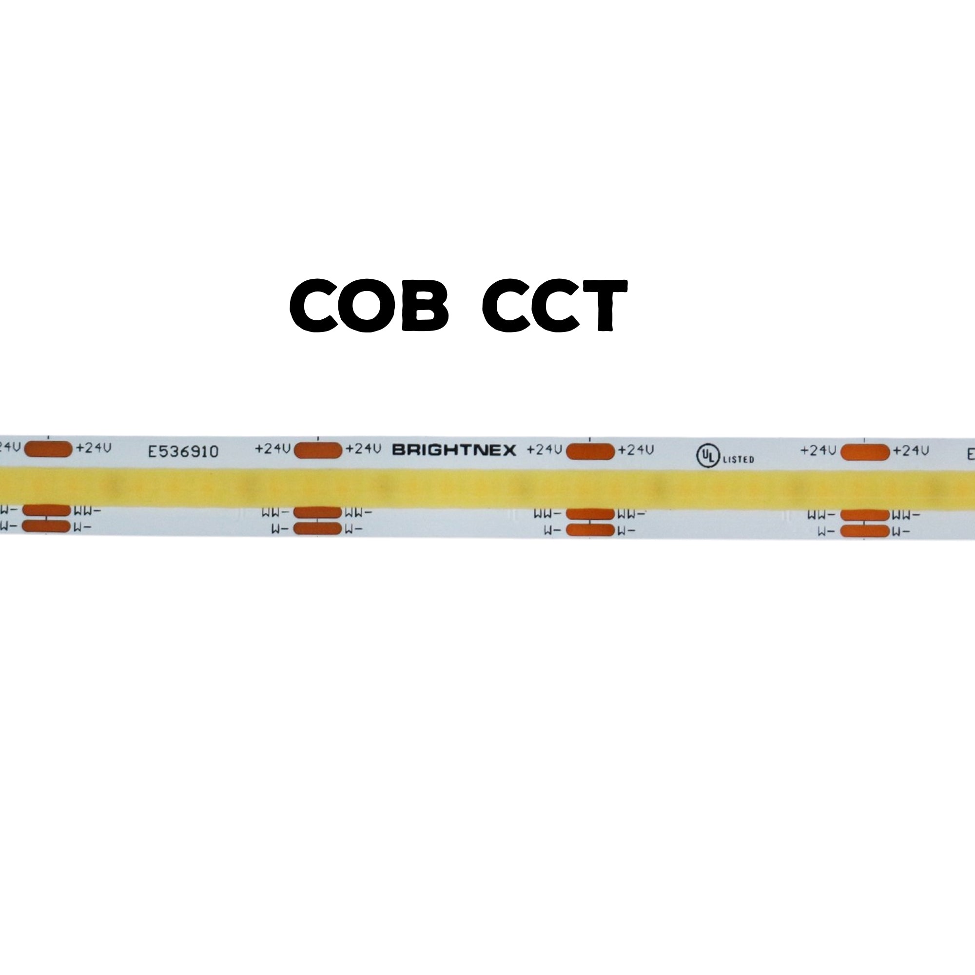 CCT COB LED Strip Light – Dimmable - Indoor - 24V, 10mm – 2700K ~ 6500K – 16.5ft - UL Certified