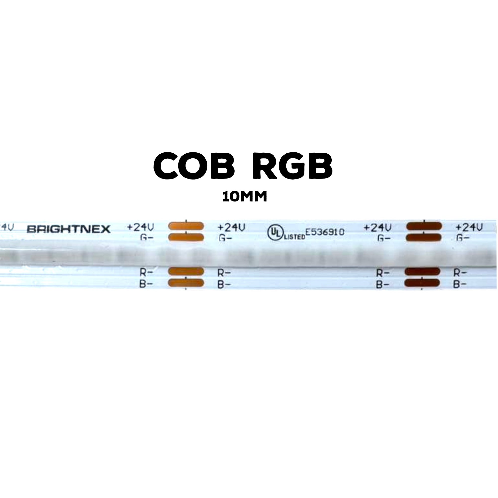 COB RGB LED Strip Lights - Dimmable Dotless - Indoor - 10mm - DC24V - 16.5 ft, 32ft & 82ft - UL Certified