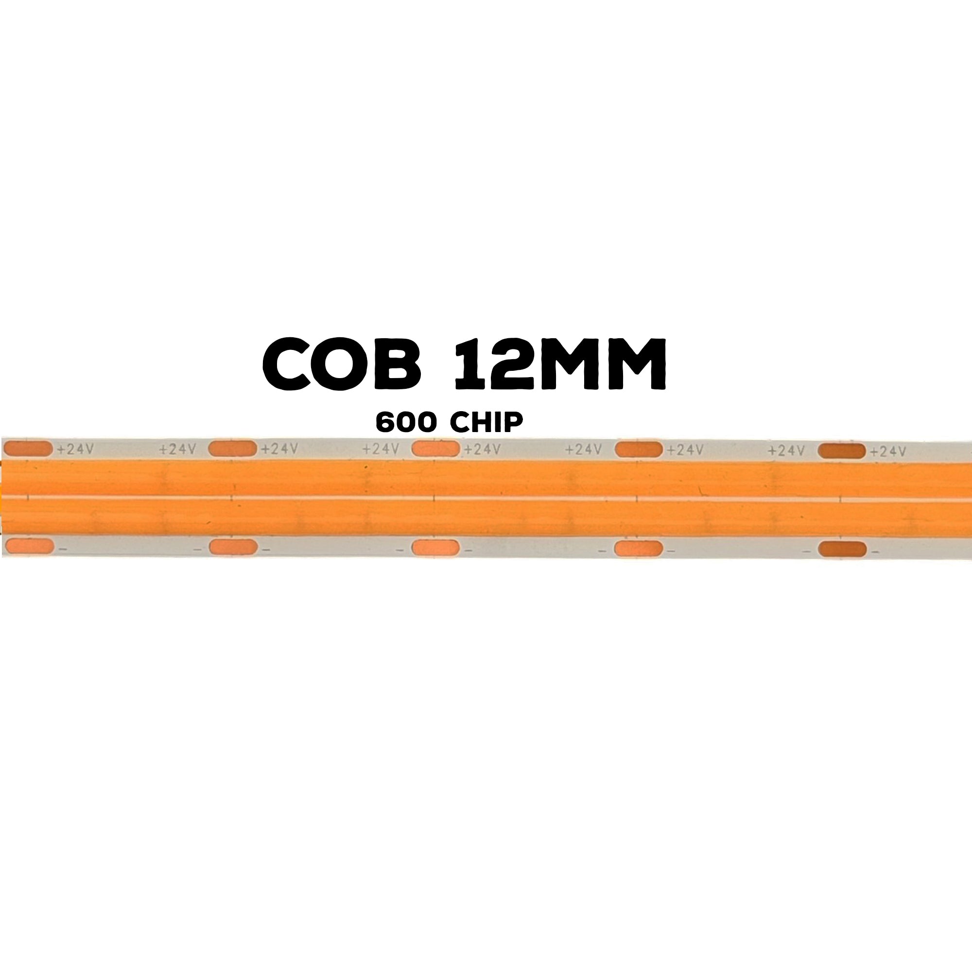 High-Brightness COB LED Strip – Dotless – Indoor - Dimmable - 24V, 12mm – (2700K,3000K,4000K,5000K) – 16.5ft