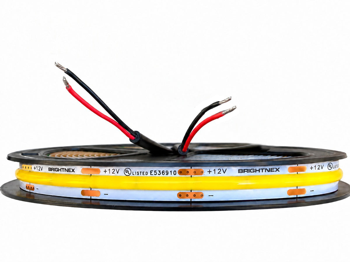 COB LED Strip Light 320 LEDs/m – 12V – 8mm – Dotless Linear Lighting – 2700K, 3000K, 4000K, 5000K, 6500K - 16.5ft - Indoor - UL Certified
