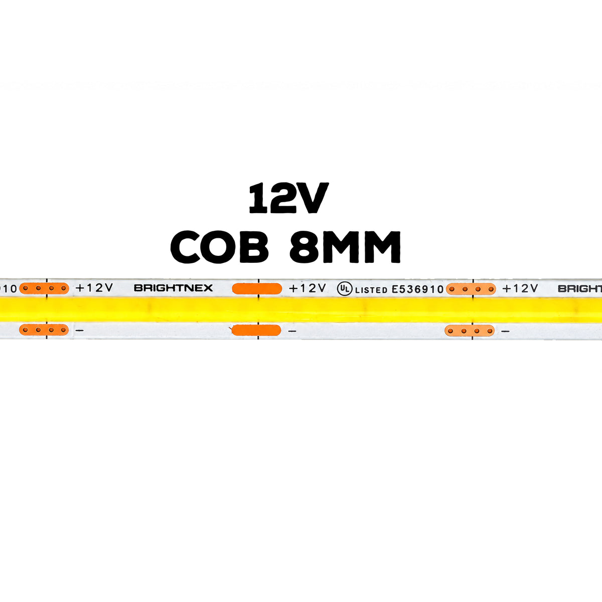 COB LED Strip Light 320 LEDs/m – 12V – 8mm – Dotless Linear Lighting – 2700K, 3000K, 4000K, 5000K, 6500K - 16.5ft - Indoor - UL Certified