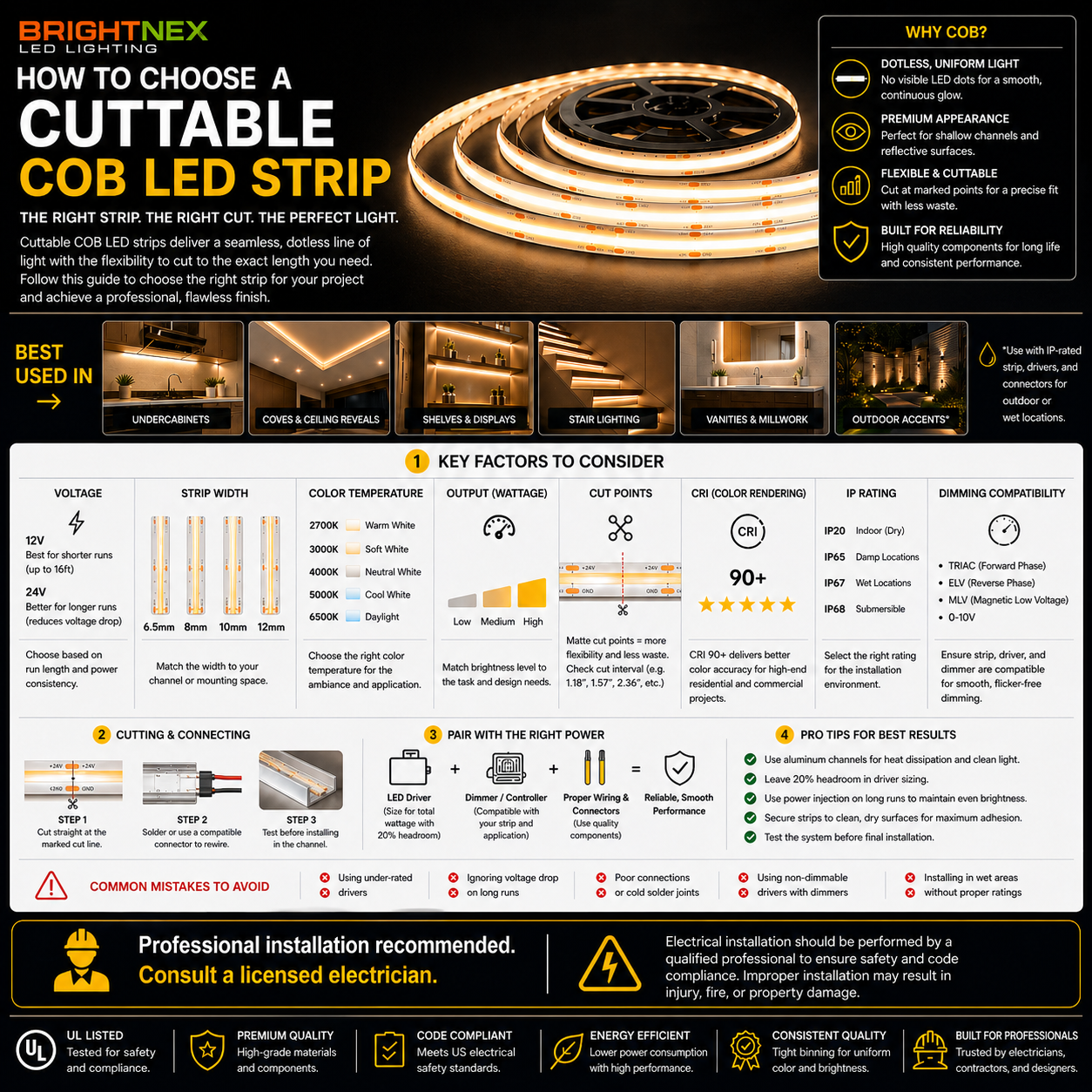 How to Choose a Cuttable COB LED Strip