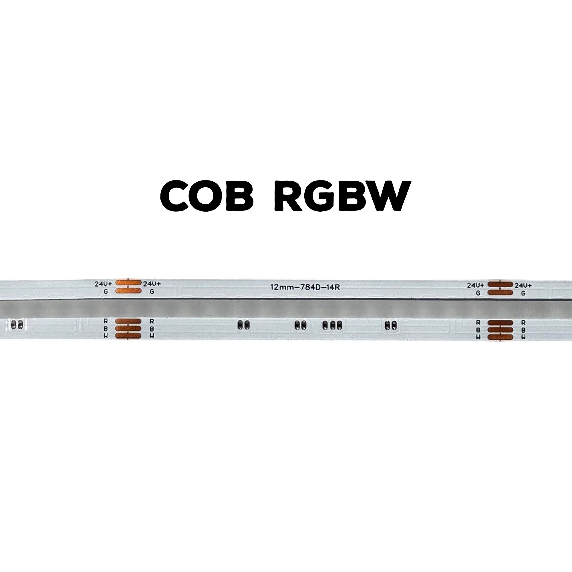 RGBW COB LED Strip Light – Dimmable, Dotless - Indoor - 24V, 12mm – (3000K,5000K) – 16.5ft, 48ft & 82ft - UL Certified