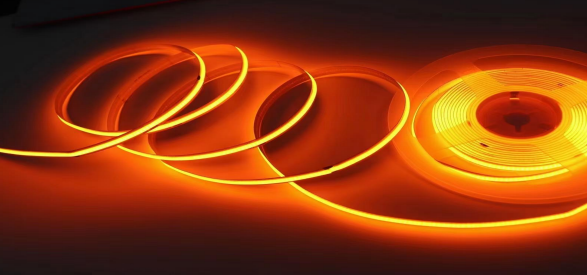 COB LED Strip Light – Dotless – Indoor - Dimmable - 24V, 8mm – 1800K (Golden Yellow) - 16.5ft - UL Certified