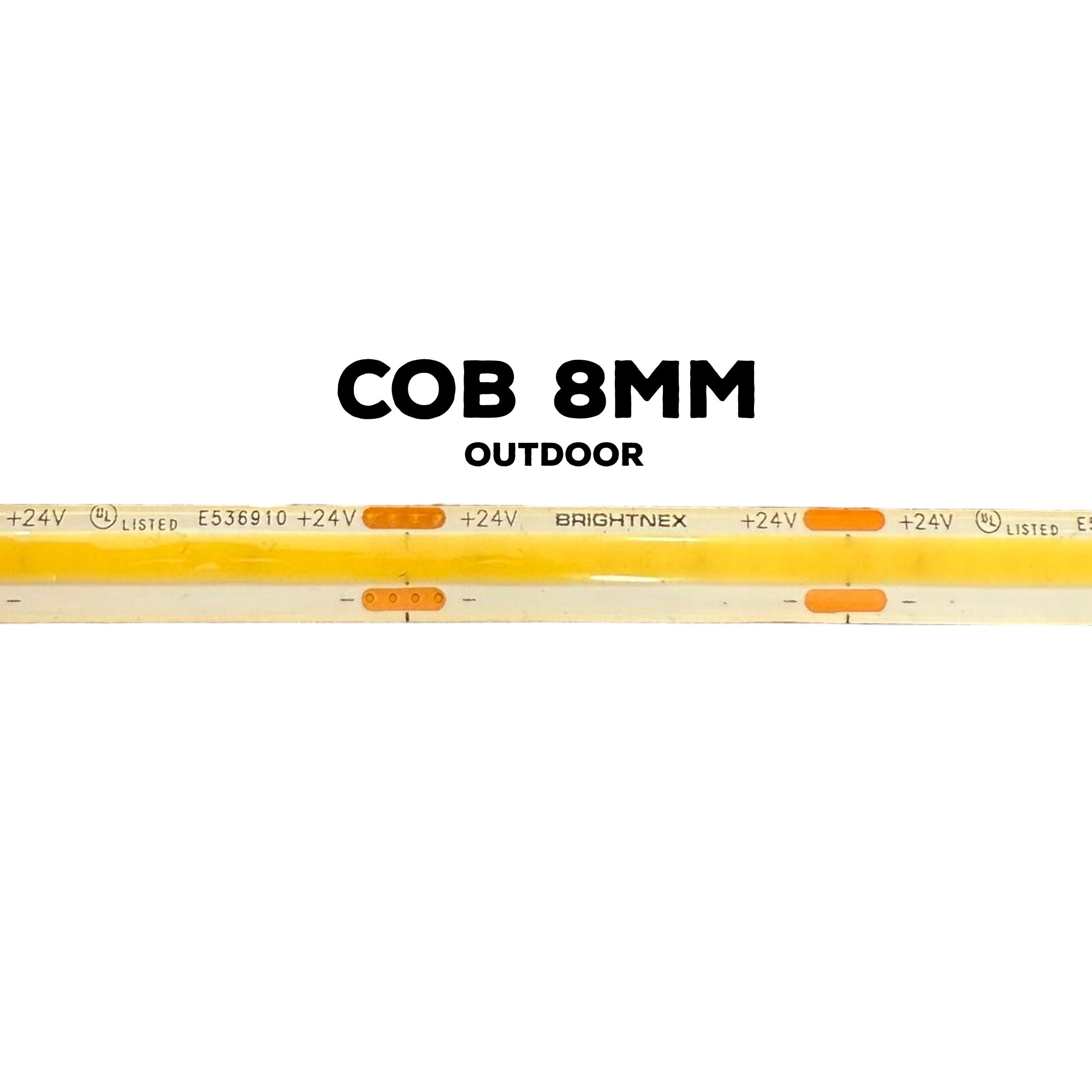 COB LED Strip Lights - Outdoor Dimmable Dotless Single Color - (2700K,3000K,4000K,5000K) - 8mm - DC24V- 16.5ft & 82ft- UL Certified
