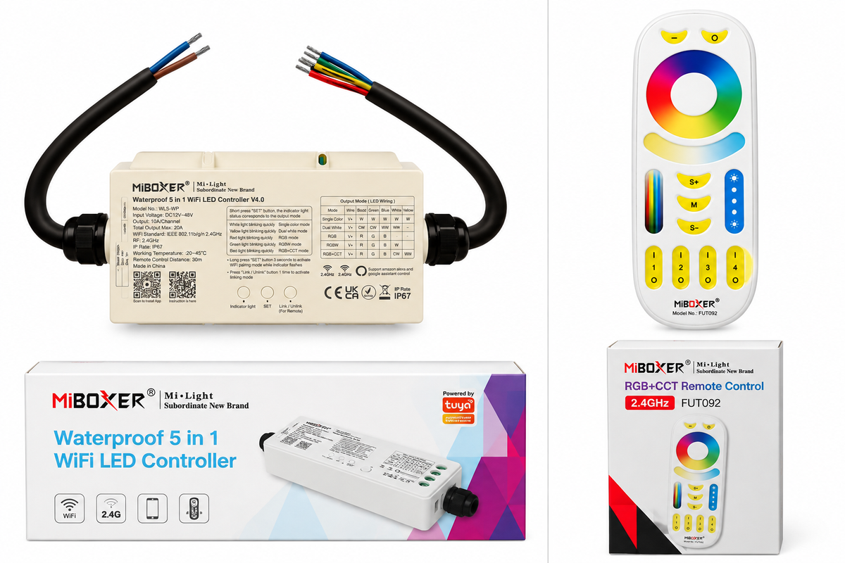 MiBoxer Waterproof RGB+CCT LED Kit | WL5-WP + FUT092