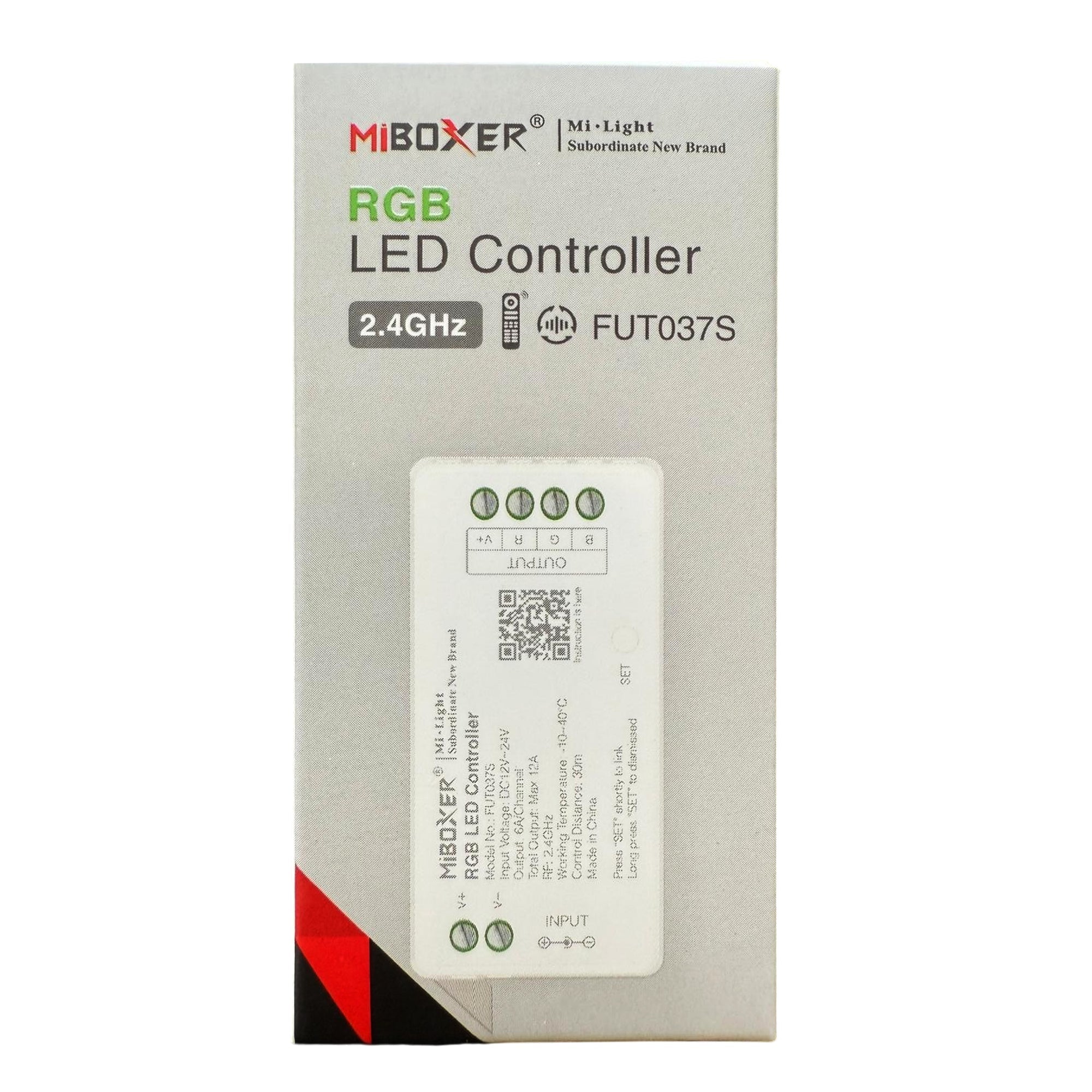 Miboxer FUT037S RGB LED controller retail packaging box front view