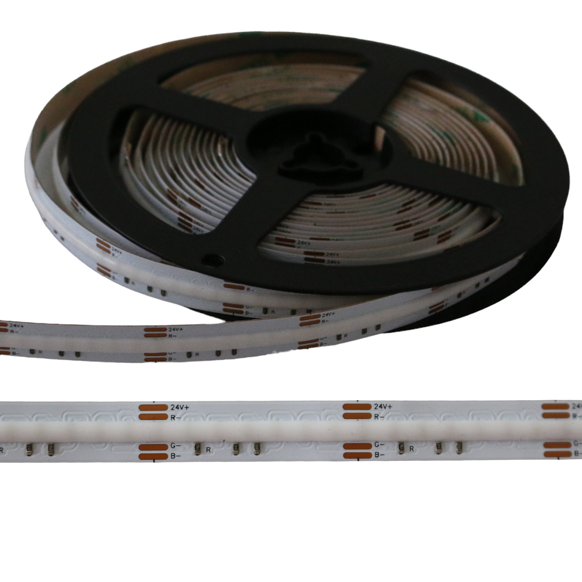 UL certified indoor 24V RGB COB LED strip light 630 LEDs per meter 10mm flexible dotless LED strip