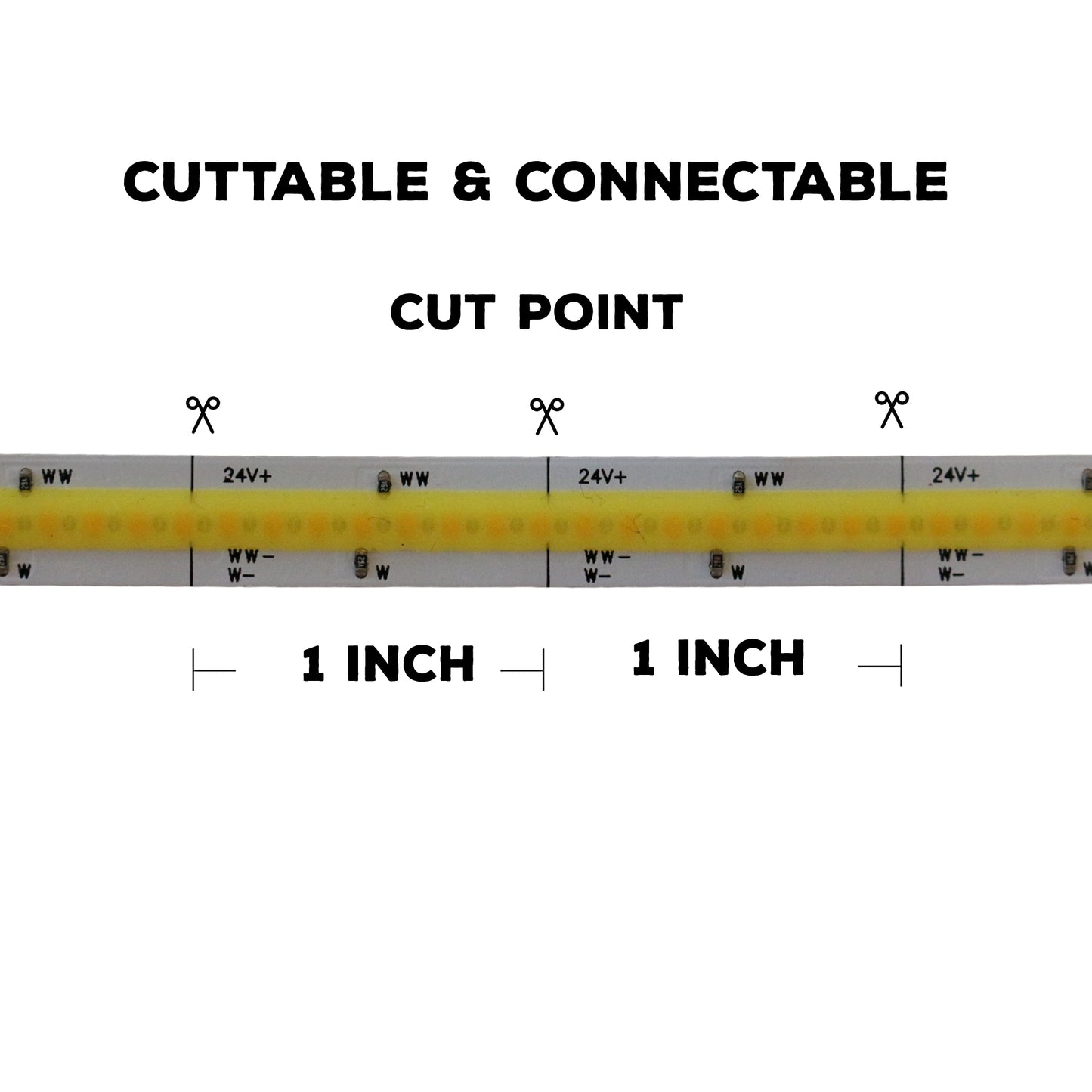 Dimmable RGBW(3k,4K,5K)LED Strip Lights 24V, 4.5W , IP20 (Indoor)/IP65 (Outdoor),16.5ft or 82ft