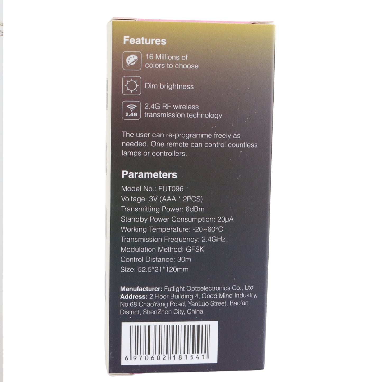Remote FUT096 for RGB Strip Lightv