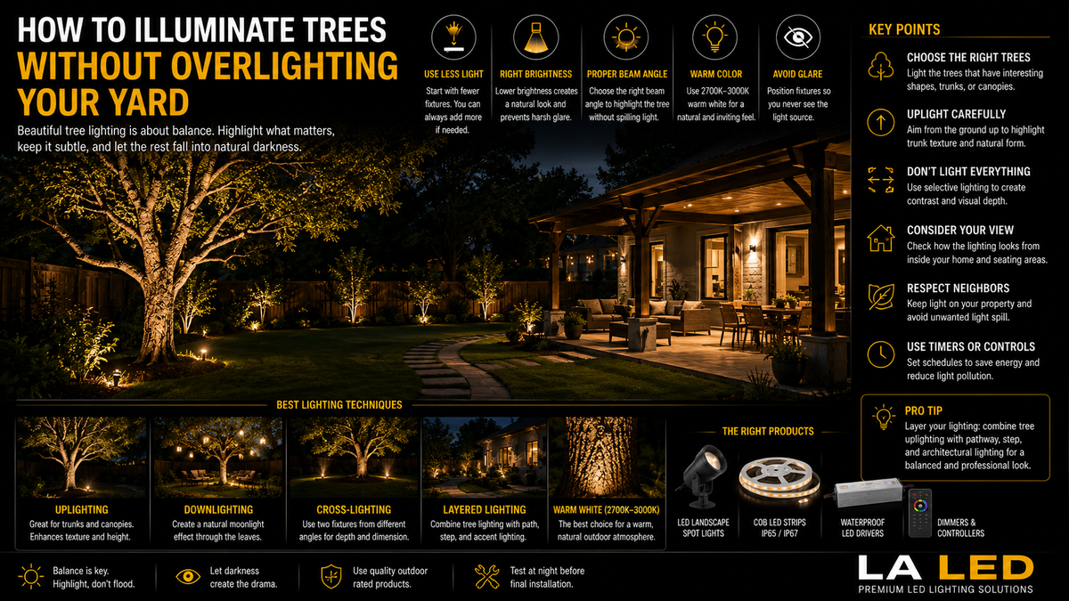 How to Illuminate Trees Without Overlighting Your Yard
