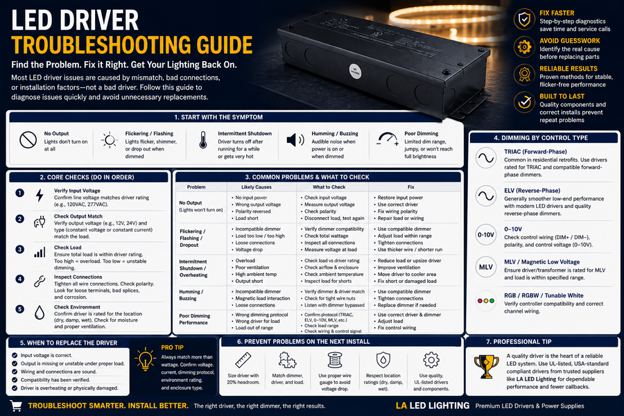 LED Driver Troubleshooting Guide: Common Problems and Fixes