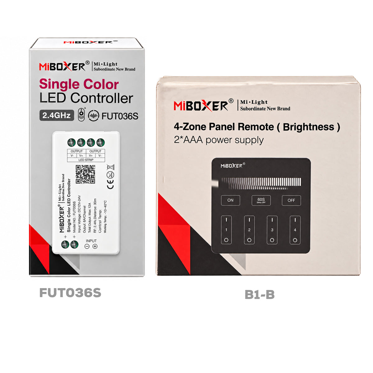 MiBoxer Single Color LED Control Kit | FUT036S + B1-B Panel