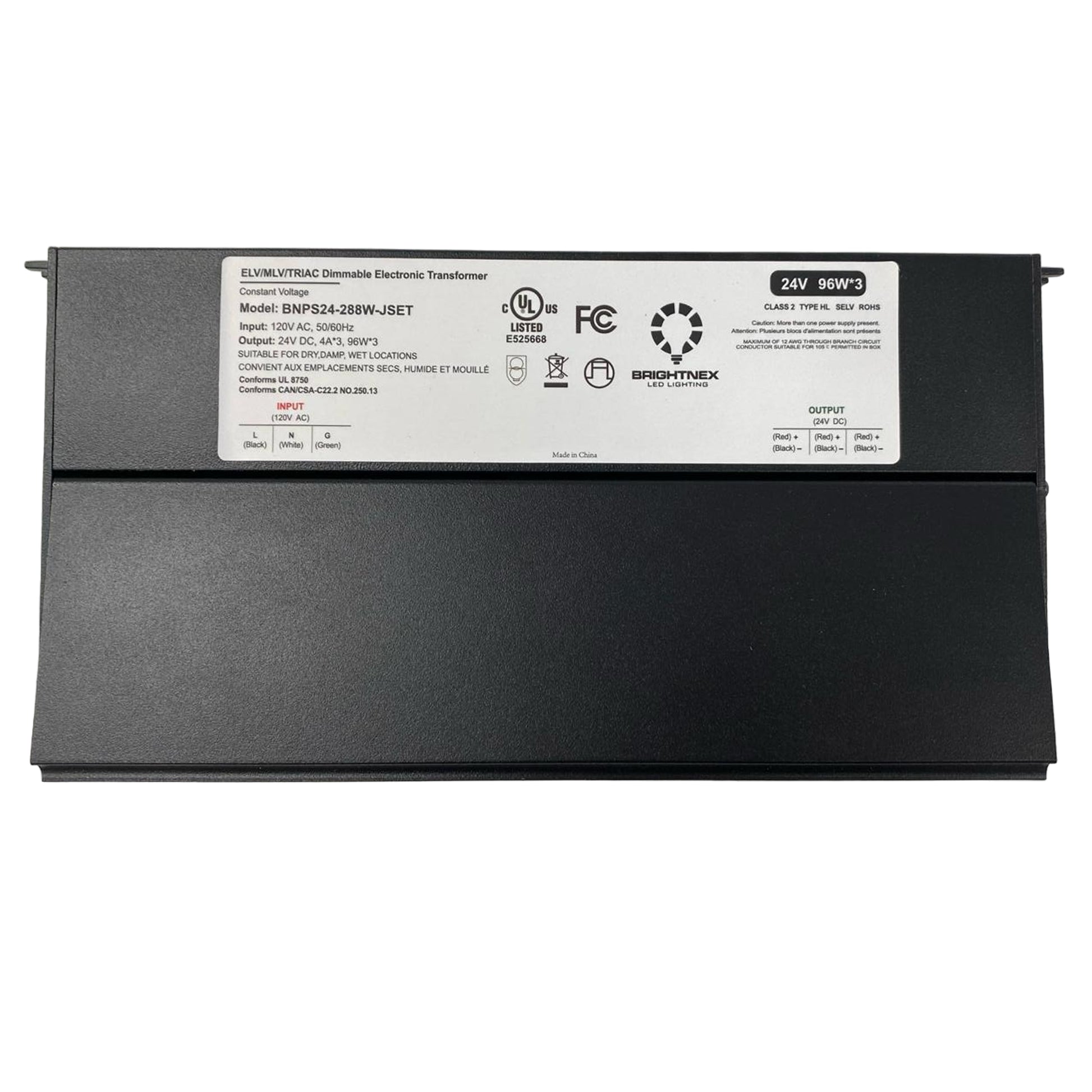 Dimmable LED Driver 24V, 288W for Wet, Damp, Dry Locations, Class 2, UL Certified, Dimmable LED Transformer