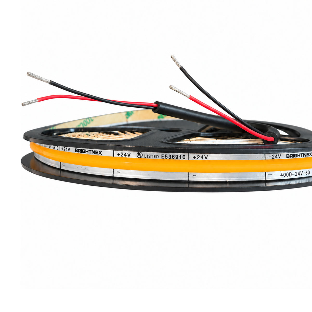UL certified indoor 24V ultra slim FCOB LED strip light side profile showing narrow 6.5mm flexible LED strip design