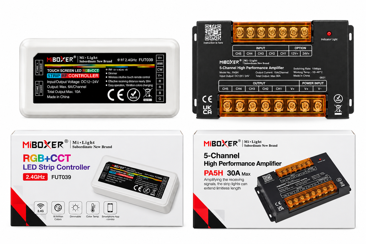 MiBoxer RGB+CCT LED Expansion Kit | FUT039 + PA5H