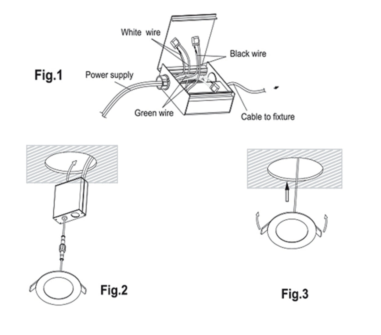 6 inch LED recessed downlight installation steps showing ceiling cutout spring clips and mounting process 