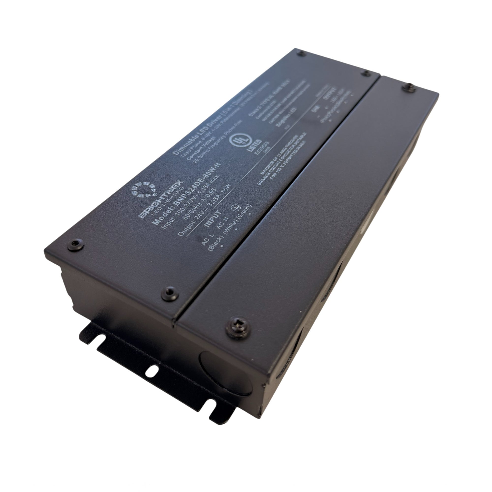 80W 5-in-1 Dimmable LED Driver – 12V/24V | UL Listed, Junction Box, Flicker-Free