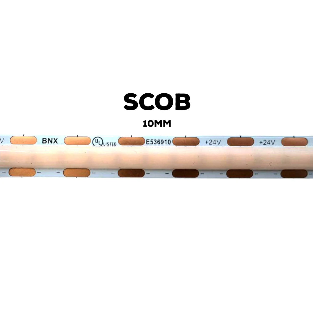 SMD COB LED Strip Light - Indoor - Dimmable – (2700K, 3000K, 4000K, 5000K)- 10mm - DC24V - 16.5ft & 82ft - UL Certified