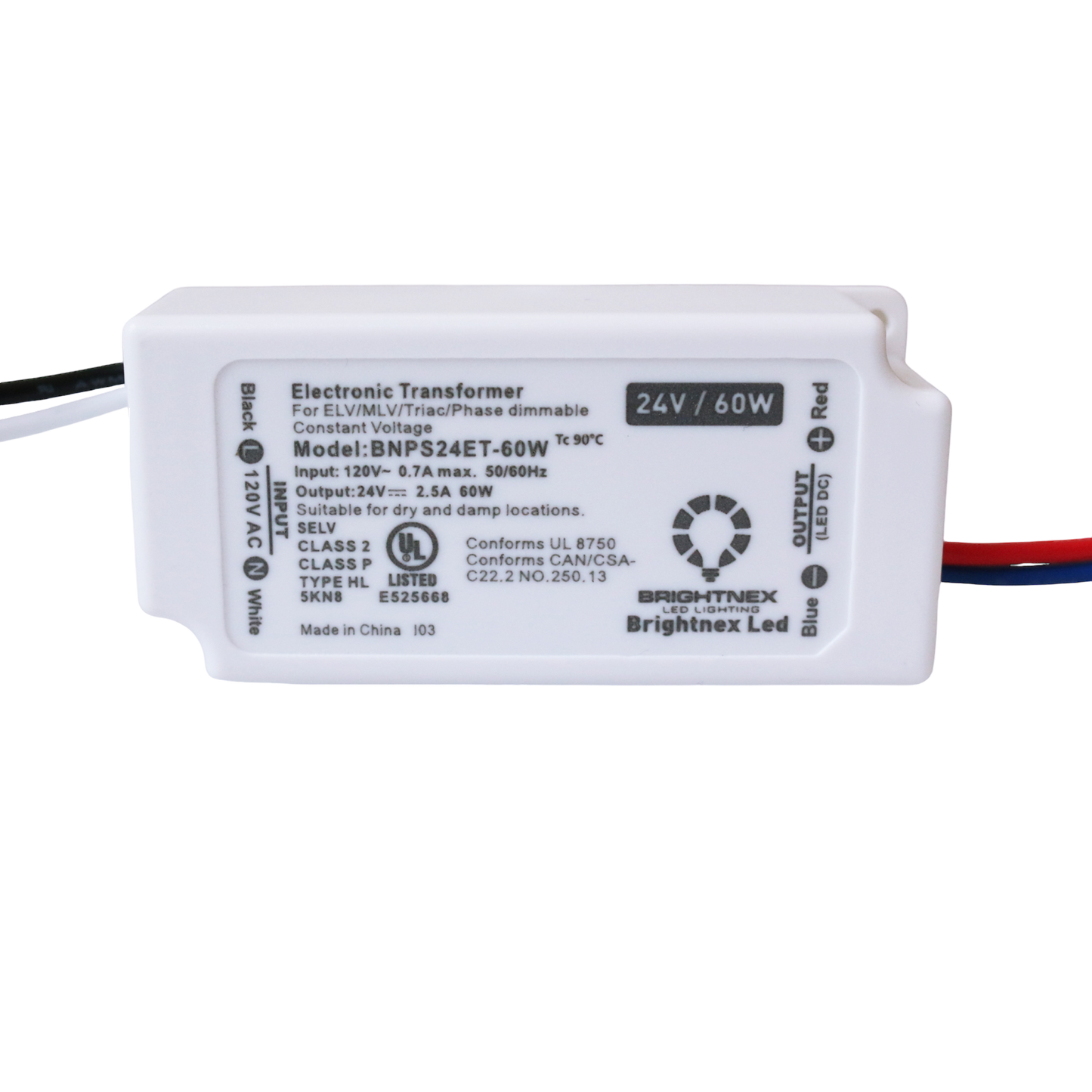 Small (Compact) Dimmable LED Driver (Dimmable LED Transformer), 24V, 60W