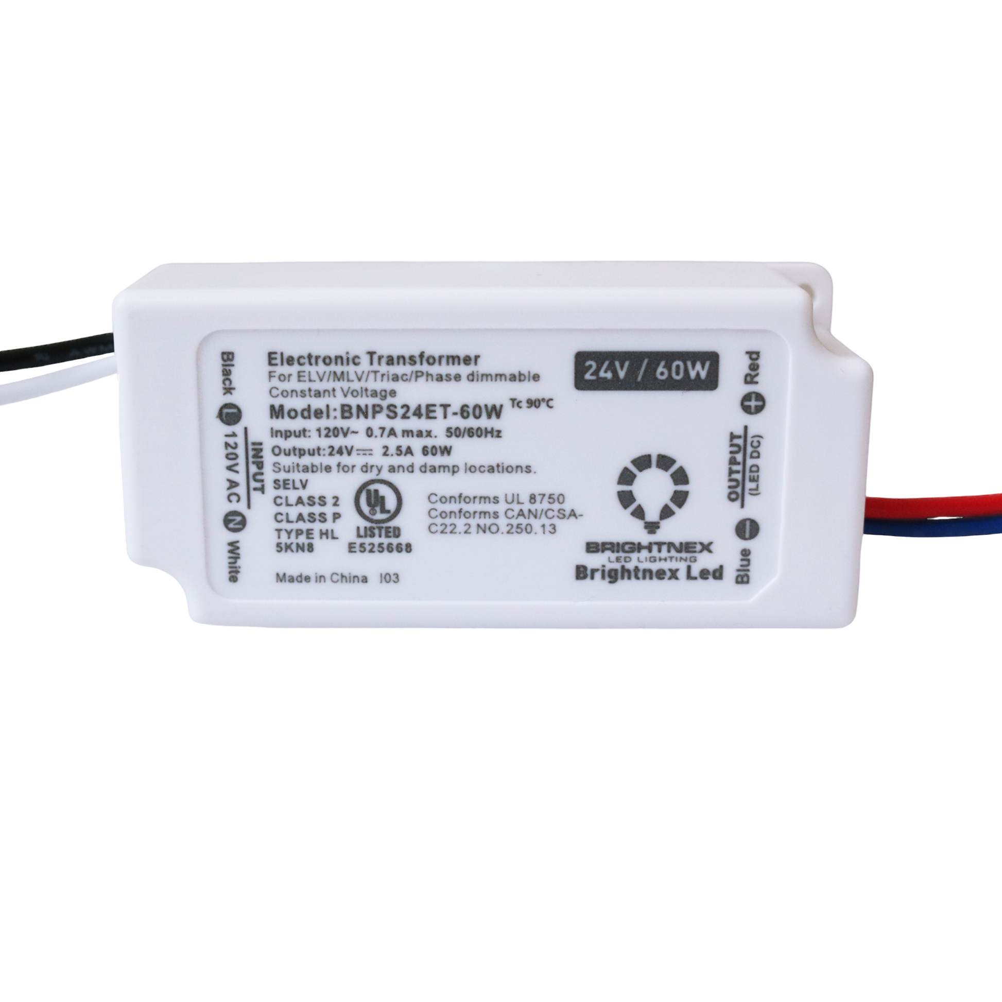 Small (Compact) Dimmable LED Driver (Dimmable LED Transformer), 24V, 60W