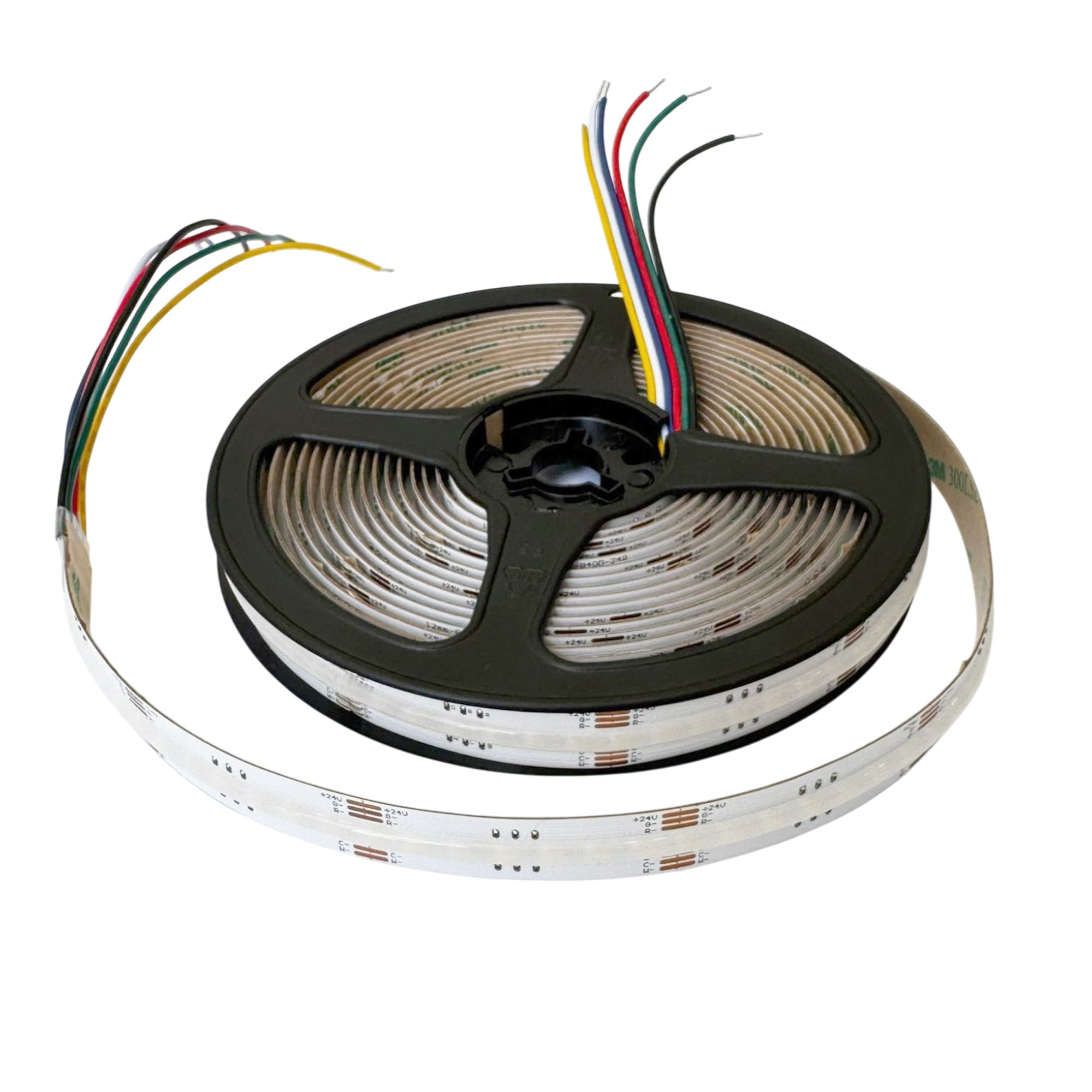 RGB CCT COB LED Strip Light – Dotless, Dimmable - Indoor - 24V, 12mm – 16.5ft - UL Certified