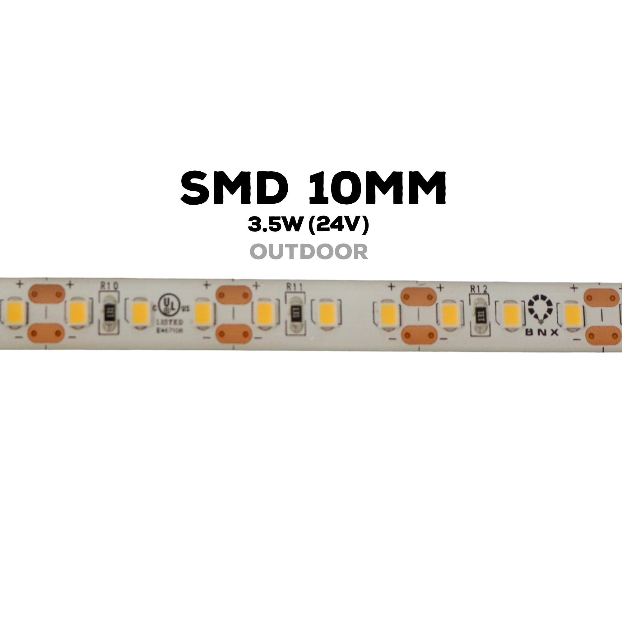 SMD LED Strip Light – Dimmable – 24V – 10mm - 3.5W/ft –  (2700K,3000K,4000K,5000K) - 16.5ft & 82ft – Outdoor – UL Certified