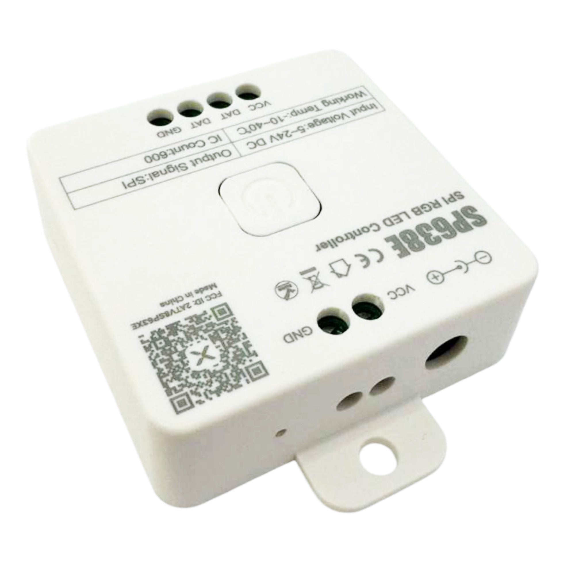 SP638E SPI RGB LED Controller – 5–24V DC – Controls Up to 600 Pixels – App & RF Remote Compatible