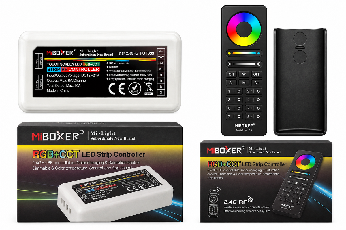 MiBoxer RGB+CCT LED Control Kit | FUT039 + C8-B Remote