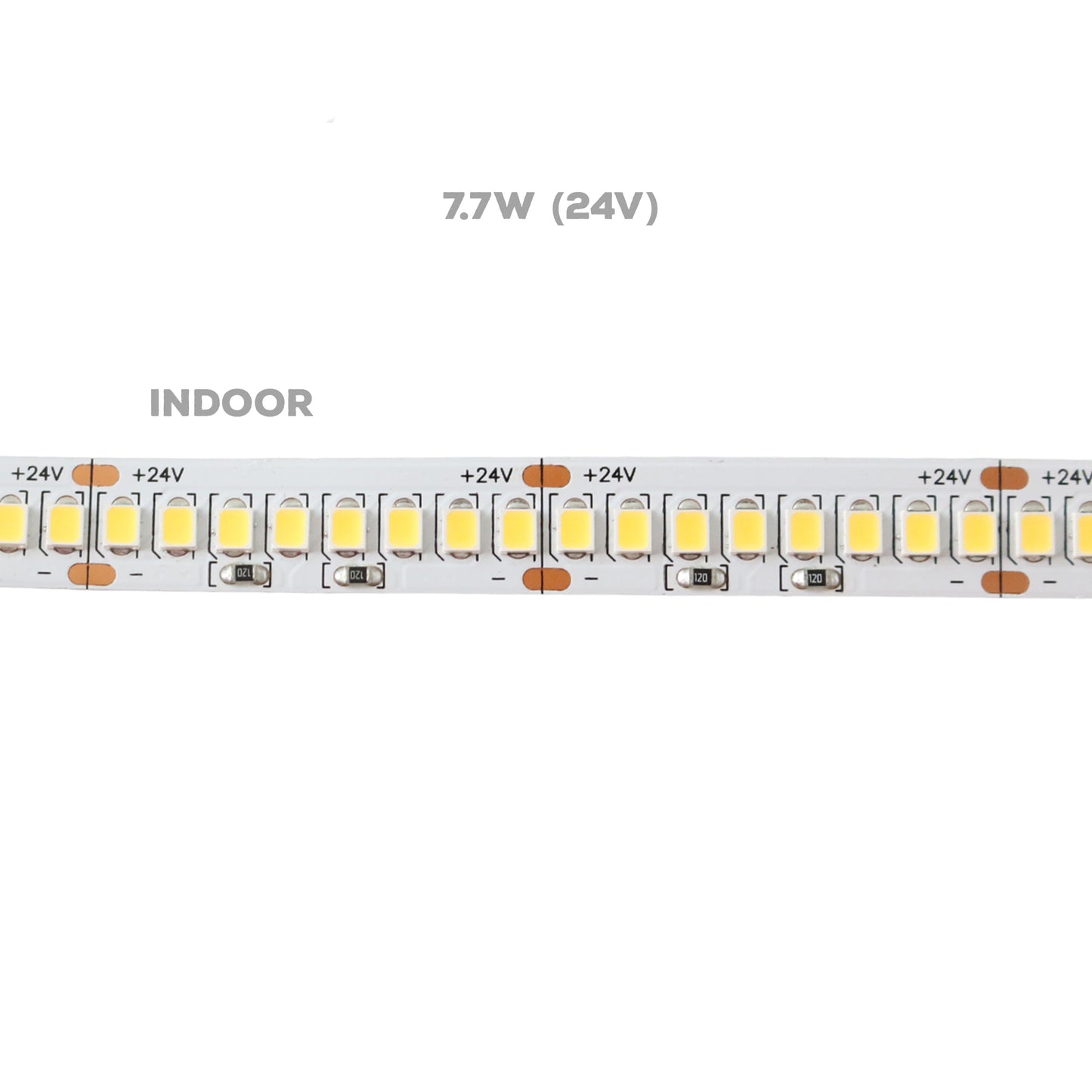 Dimmable Single Color LED Strip Lights 24V, 7.7W - IP20 (Indoor use)